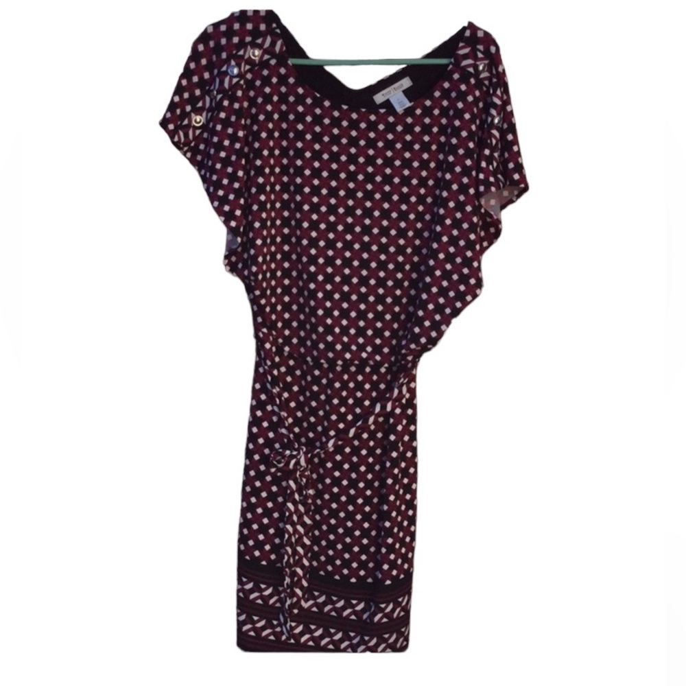 WHBM Batwing Dress Purple/Black design size S